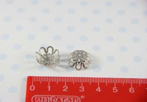 Розетка для бус 50 шт под никель