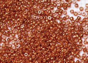 Бисер Япония круглый 11/0 10 г PF0562 шафран, гальванизированный