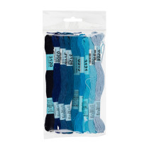 Нитки для вышивания Gamma набор мулине № 10 100% хлопок 9 цв. x 8 м Синий